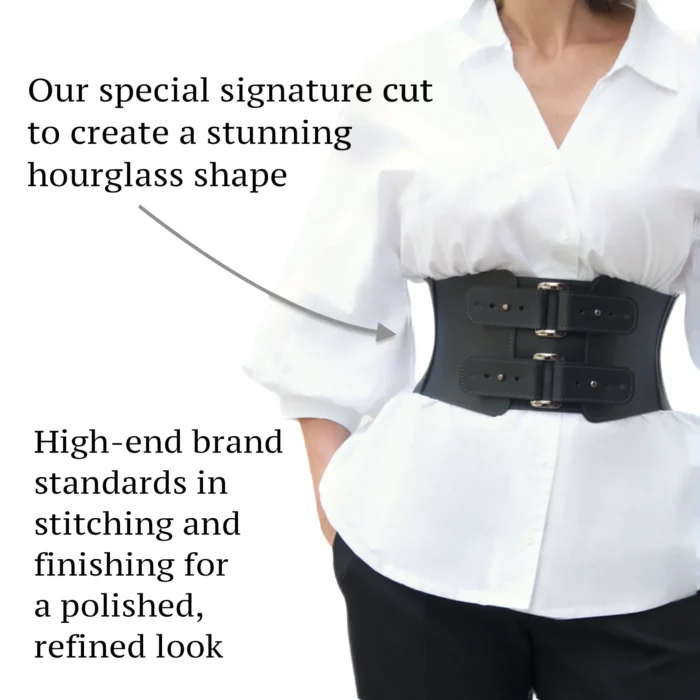 black leather corset belt
