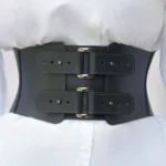 Leather corset belt