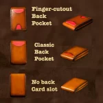 Back card slot option for custom leather wallet