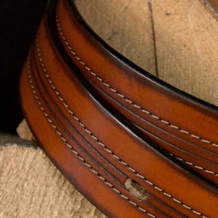 Luxury finish leather belt