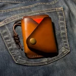 Full grain vegetable tanned leather EDC wallet