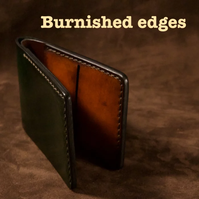 burnished edges wallet