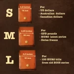 Full size Cash wallet sizes