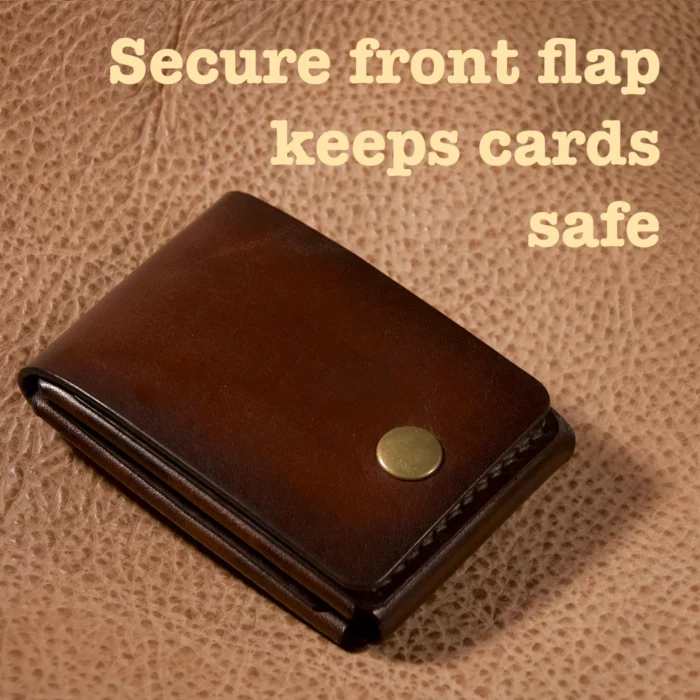 Flap leather wallet