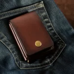 Dark brown leather wallet for men | NELSON | Front pocket wallet