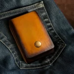 Pocket wallet for men | Mens leather wallet | NELSON | Light brown leather wallet