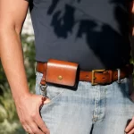 Leather Belt Bag Belt Wallet EDC Belt Pouch