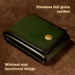 Full grain leather wallet green