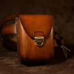 Mens leather hip pouch