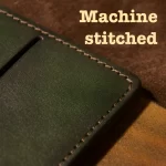 Machine stitched leather mens wallet