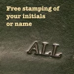 Free stamping of your initials or name on leather wallet