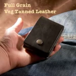 Full grain black leather wallet mens