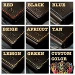 custom wallets for men saddle stitch Multi-color thread