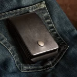 Handmade customized leather wallet | Hand stitched black leather wallet | Personalized wallet for men