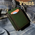 leather wallet with quick-access card slot