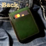 leather wallet with quick-access card back slot