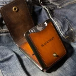 Two-tone leather personalized wallet