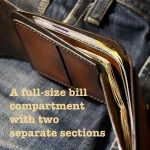 euro and dollars leather wallet