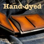 Hand dyed bicolor leather wallet mens