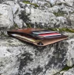 Slim leather cash and cards wallet