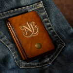 Handmade custom monogram leather wallet