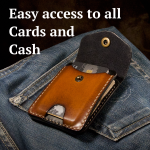 Easy card access leather wallet