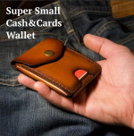 Super small cash and cards leather pocket wallet