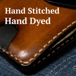 Hand dyed and hand stitched leather wallet