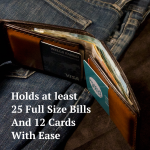 Leather wallet for full size notes