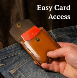 Leather wallet with easy card access