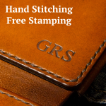Hand stitching personalized leather wallet