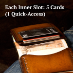 Leather wallet for 12 cards and cash