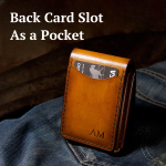 Leather wallet with quick card access