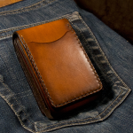 Custom leather wallet for cash and cards