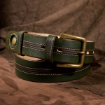 Green leather belt