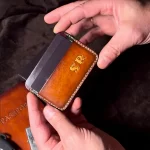 Smallest handmade leather cardholder