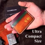 Ultra compact leather cardholder