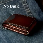 no bulk cash and cards leather wallet